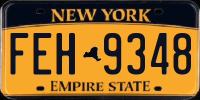 NY license plate FEH9348