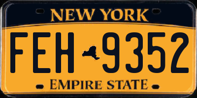 NY license plate FEH9352