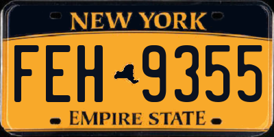 NY license plate FEH9355