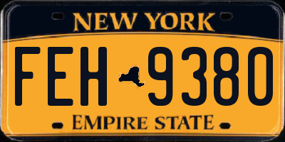 NY license plate FEH9380
