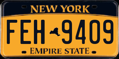 NY license plate FEH9409