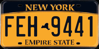 NY license plate FEH9441