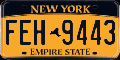 NY license plate FEH9443