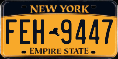 NY license plate FEH9447