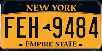 NY license plate FEH9484