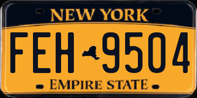 NY license plate FEH9504