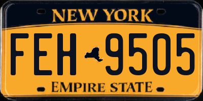 NY license plate FEH9505