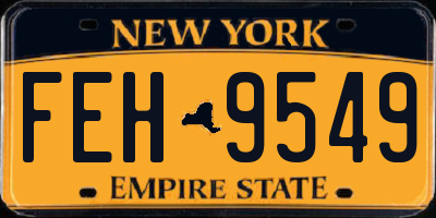 NY license plate FEH9549