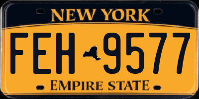 NY license plate FEH9577