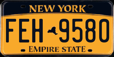 NY license plate FEH9580