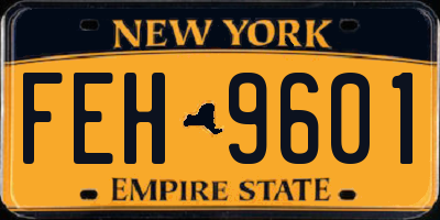 NY license plate FEH9601