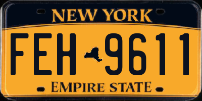 NY license plate FEH9611