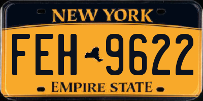 NY license plate FEH9622