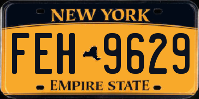 NY license plate FEH9629