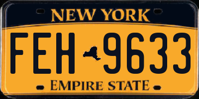 NY license plate FEH9633