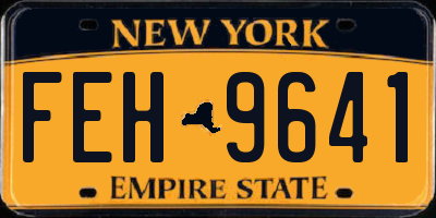 NY license plate FEH9641