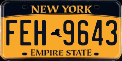NY license plate FEH9643