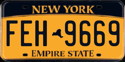 NY license plate FEH9669