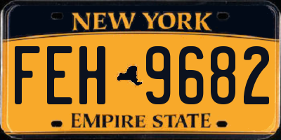 NY license plate FEH9682