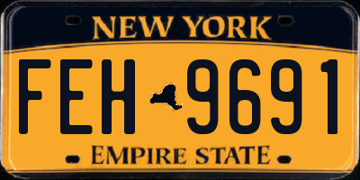 NY license plate FEH9691
