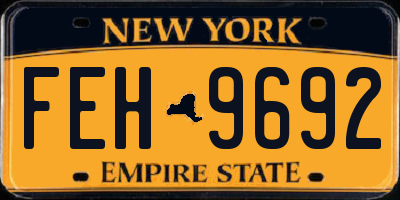 NY license plate FEH9692