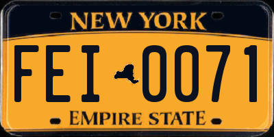 NY license plate FEI0071