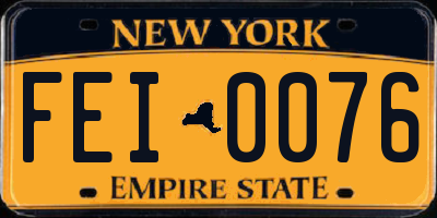 NY license plate FEI0076