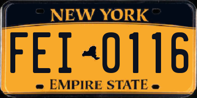 NY license plate FEI0116