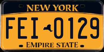 NY license plate FEI0129