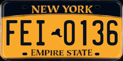 NY license plate FEI0136