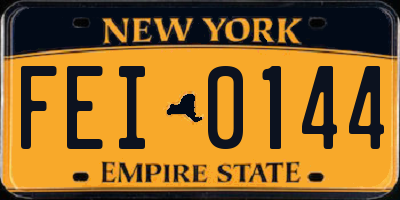 NY license plate FEI0144