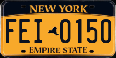 NY license plate FEI0150