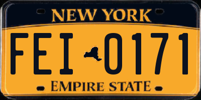 NY license plate FEI0171