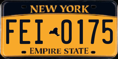 NY license plate FEI0175