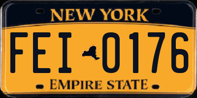 NY license plate FEI0176