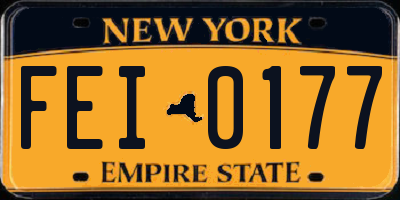 NY license plate FEI0177