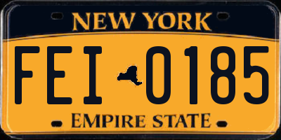 NY license plate FEI0185