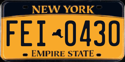 NY license plate FEI0430