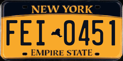 NY license plate FEI0451