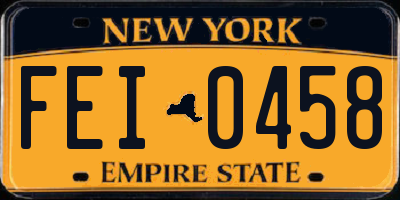 NY license plate FEI0458
