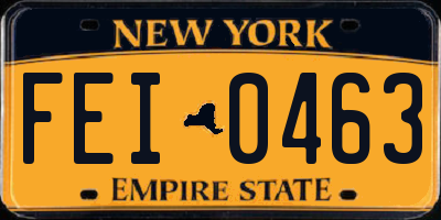 NY license plate FEI0463