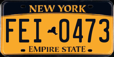 NY license plate FEI0473