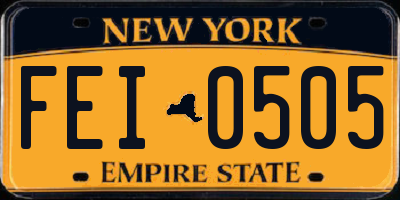 NY license plate FEI0505