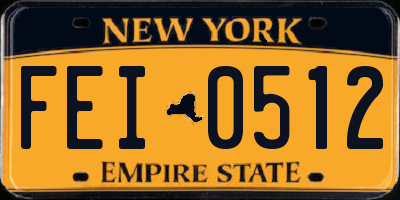 NY license plate FEI0512