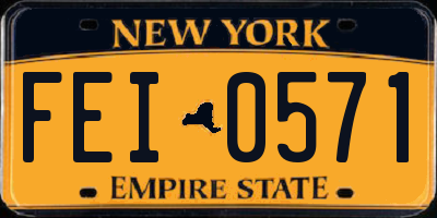 NY license plate FEI0571