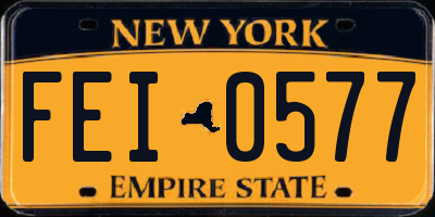 NY license plate FEI0577