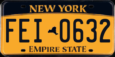 NY license plate FEI0632