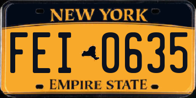 NY license plate FEI0635