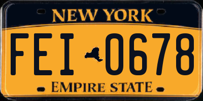 NY license plate FEI0678