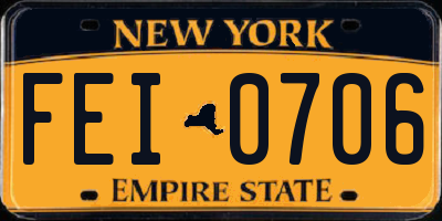 NY license plate FEI0706